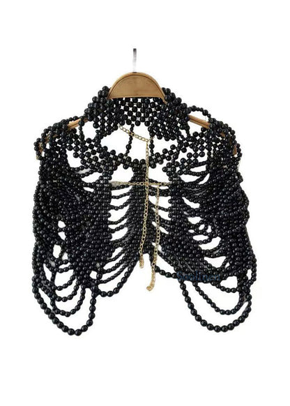 Black Imitation Pearl Banquet Dress Accessories