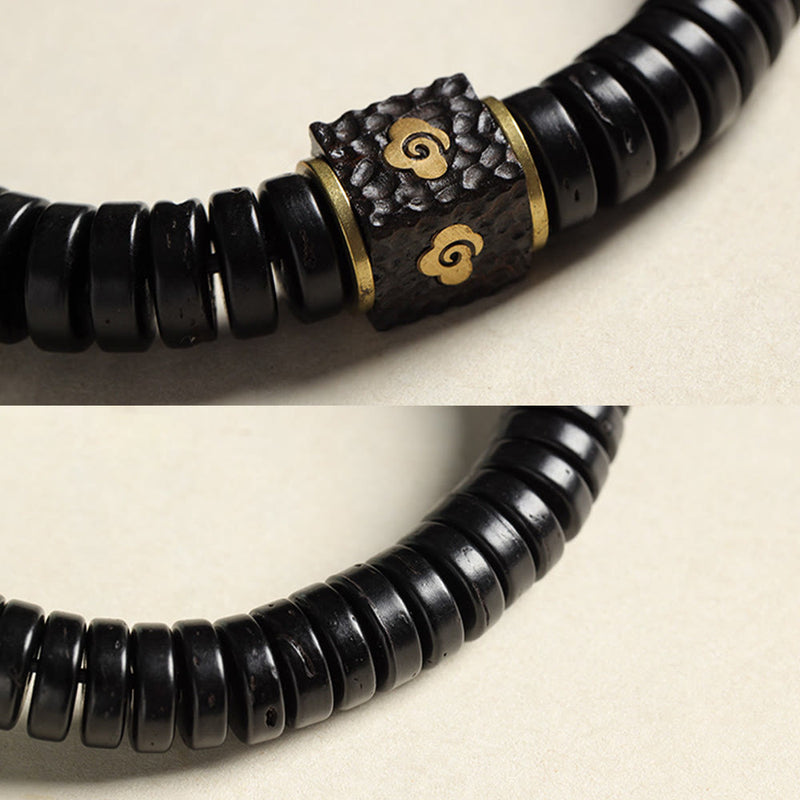 3x8mm Coconut Shell Bracelet for Positive Intentions