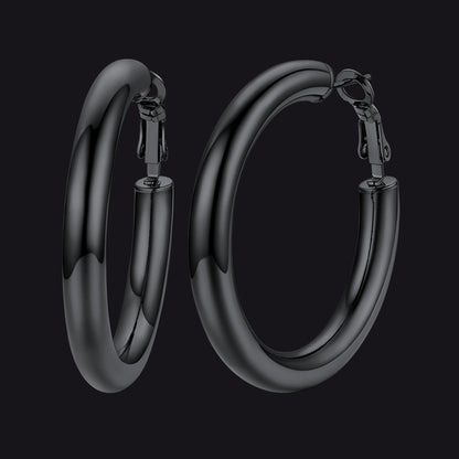 Chunky 5mm Hoop Earrings With Lobster Clasp for