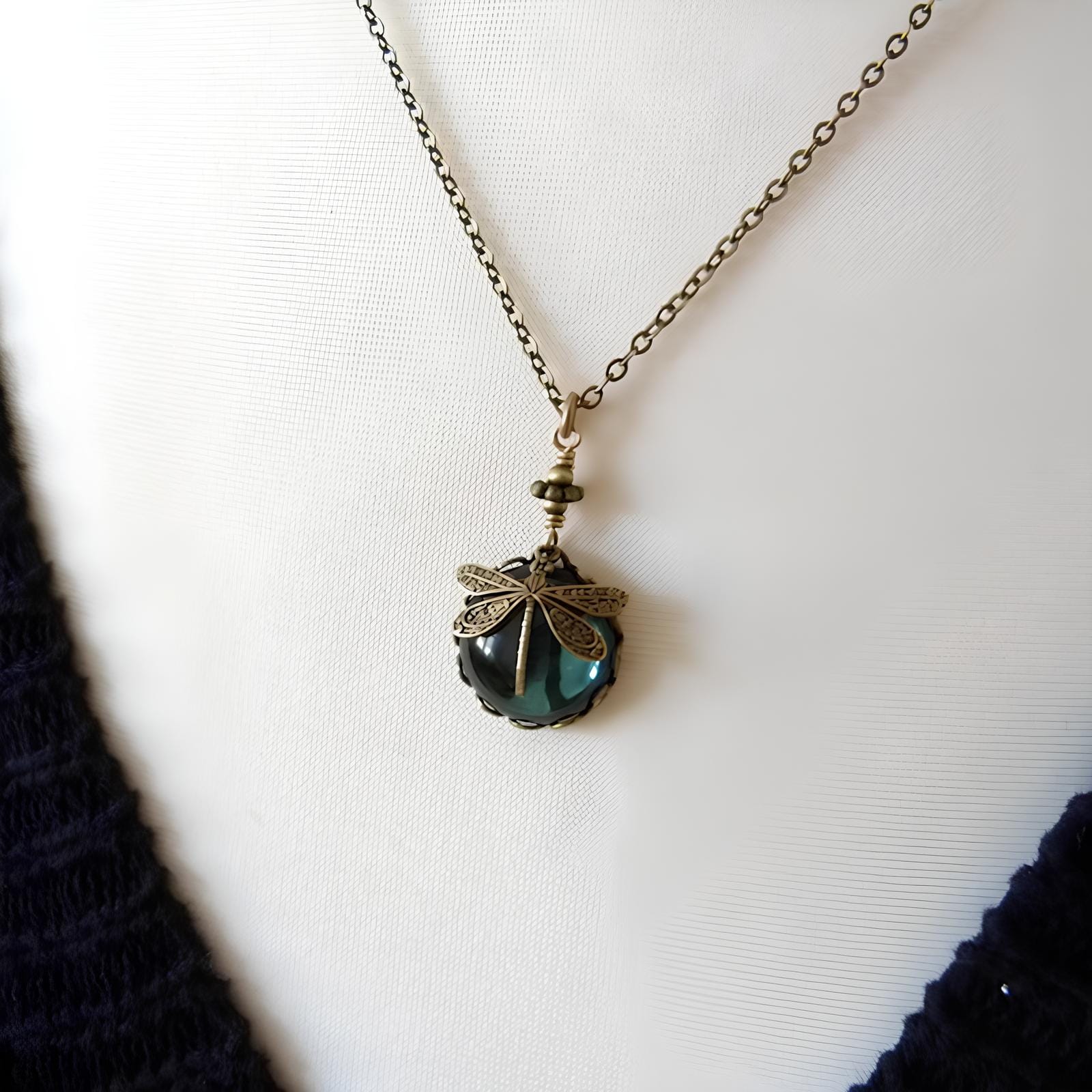 Enchanted Dragonfly Crystal Drop Necklace