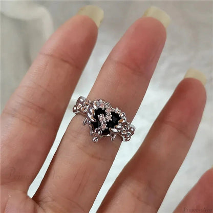 Gothic Cross Heart Ring