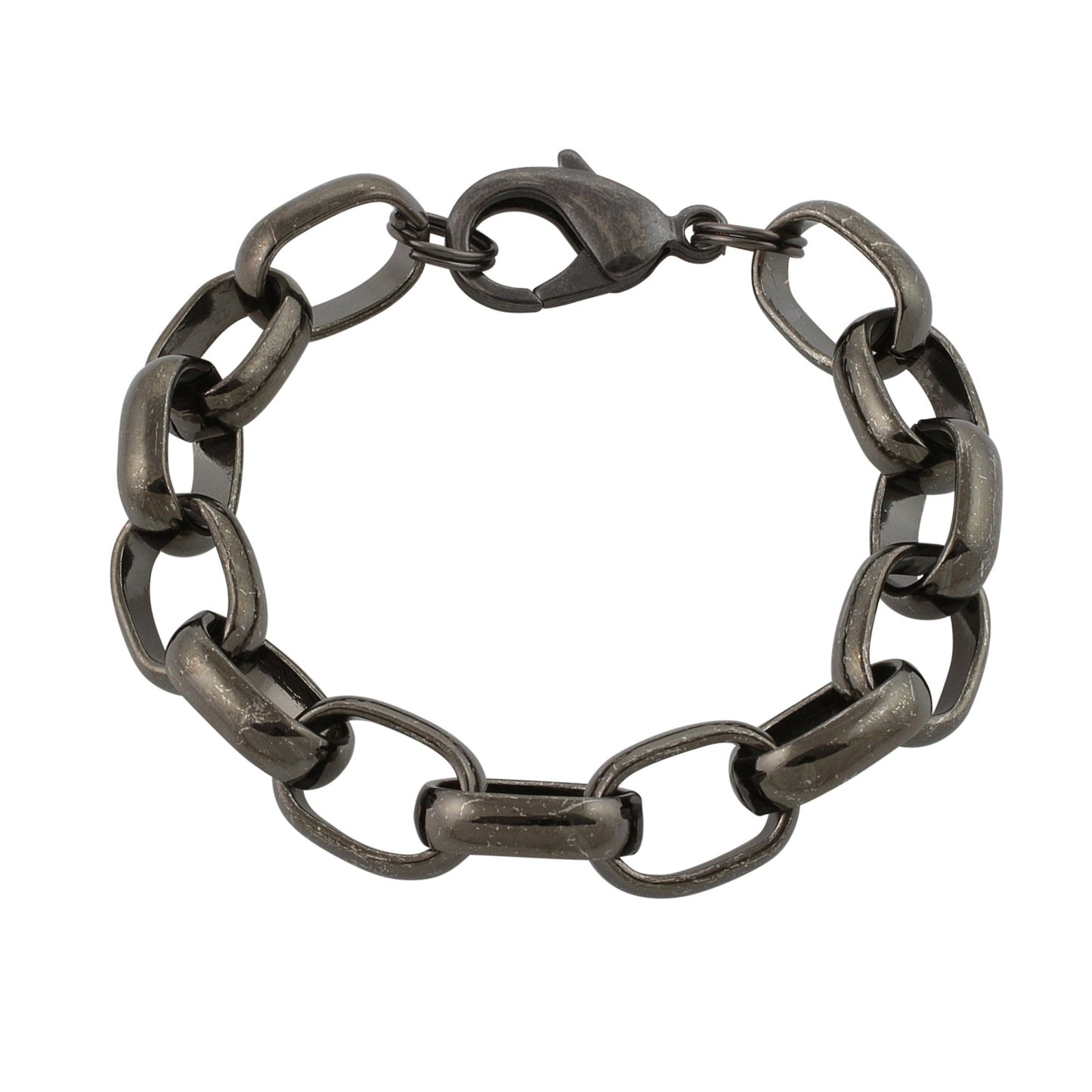 Extra Large Gunmetal 11mm Rolo Chain Bracelet
