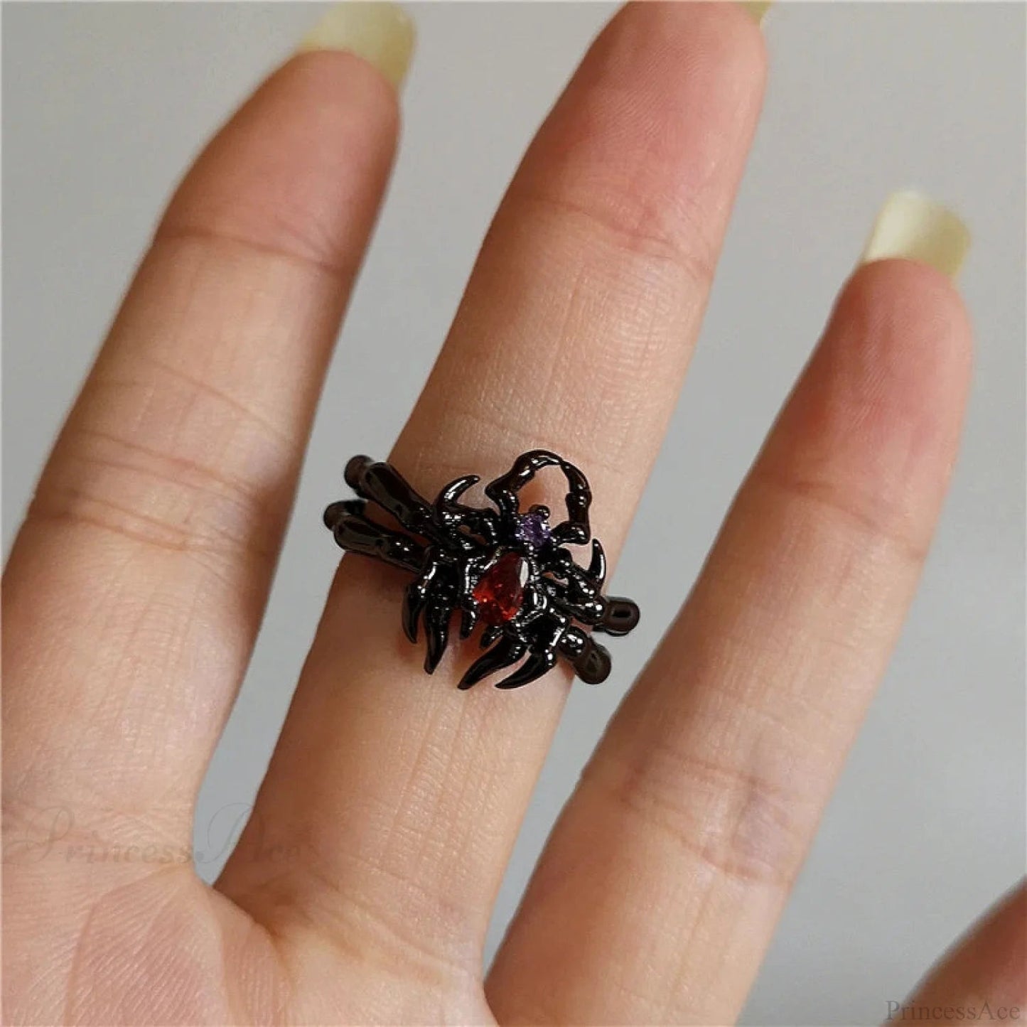Dark Thorny Rose Pair Ring