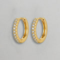 Gold Plated Crystal Pav�� Hoop Earrings