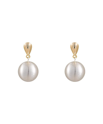 White Metal Alloy Spherical Drop Earrings