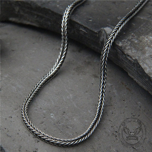 45-75cm Simple Sterling Silver Foxtail Chain Necklace