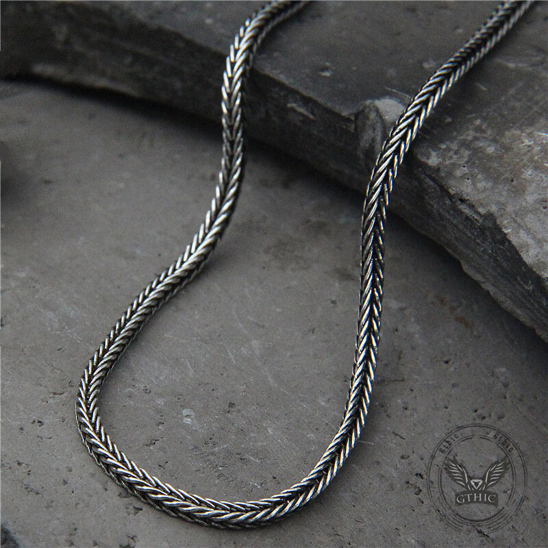 45-75cm Simple Sterling Silver Foxtail Chain Necklace