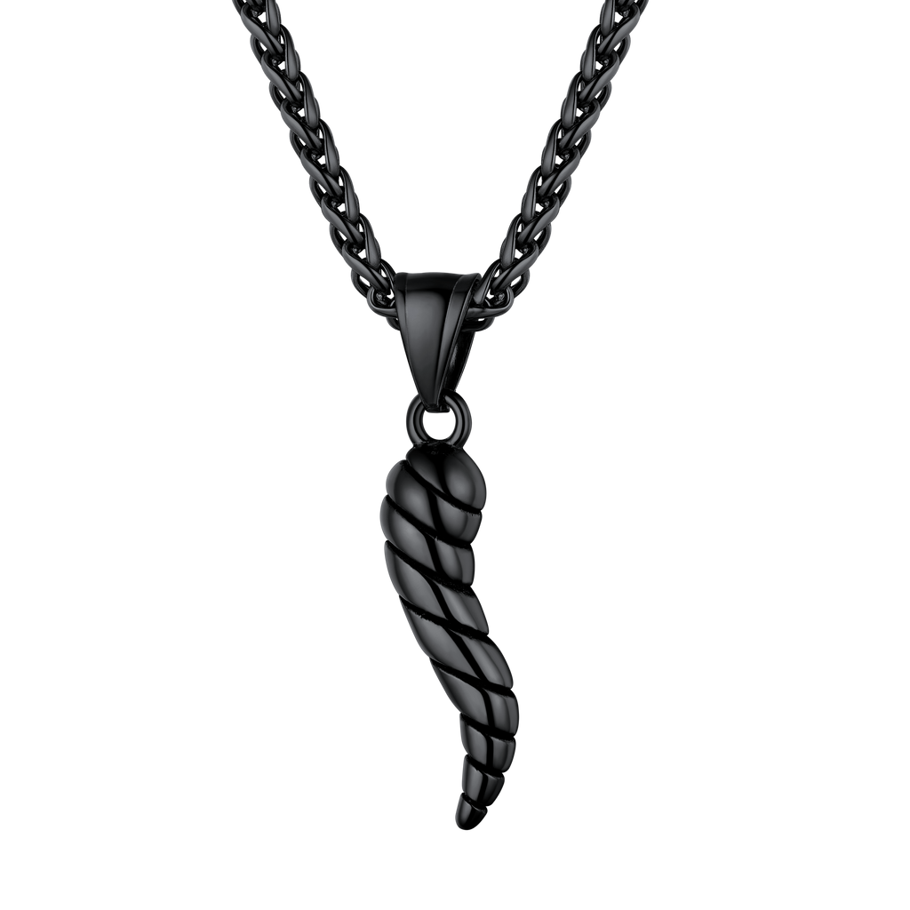 Italian Horn Pendant Necklace Cornicello Amulet Talisman