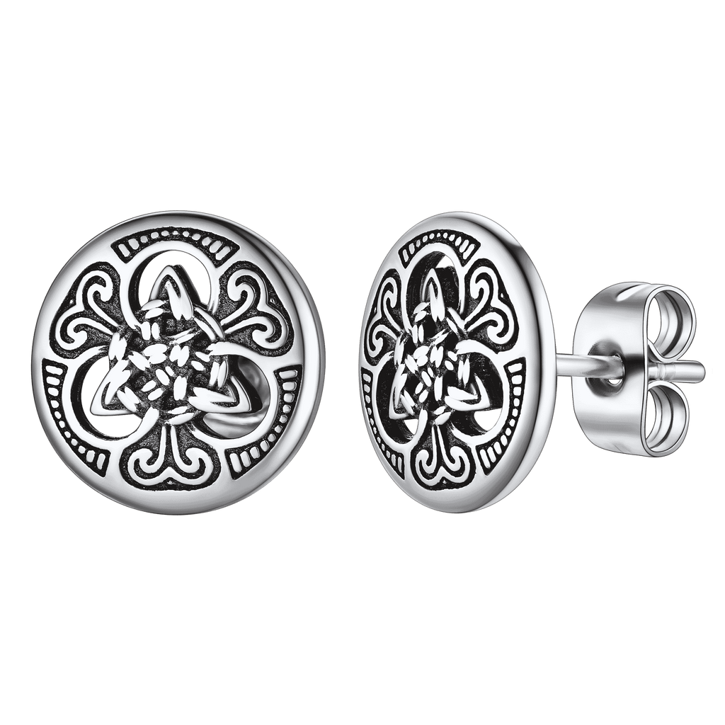 Round Irish Celtic Knot Stud Earrings for