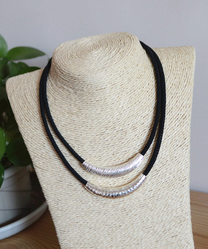 Simple Black Sterling Silver Choker
