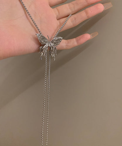 Silk Overgild Butterfly Tassel Necklace
