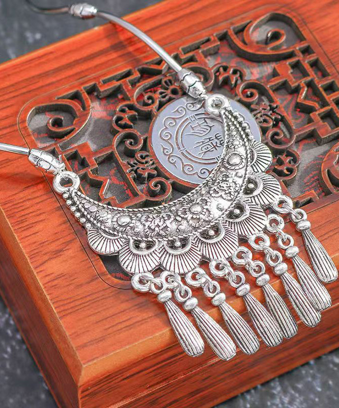 Silk Sterling Silver Tassel Pendant Necklace