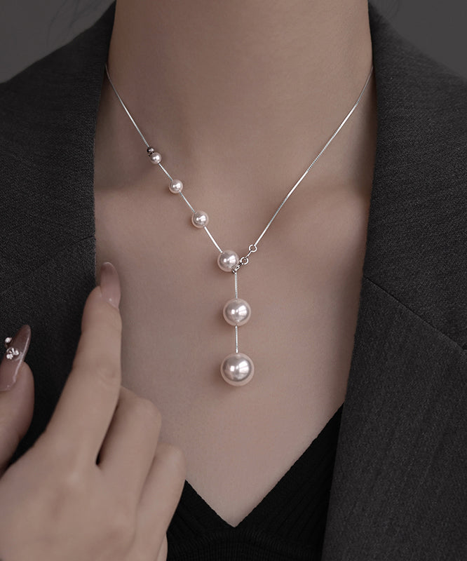 Diy Silk Sterling Silver Pearl Tassel Pendant Necklace
