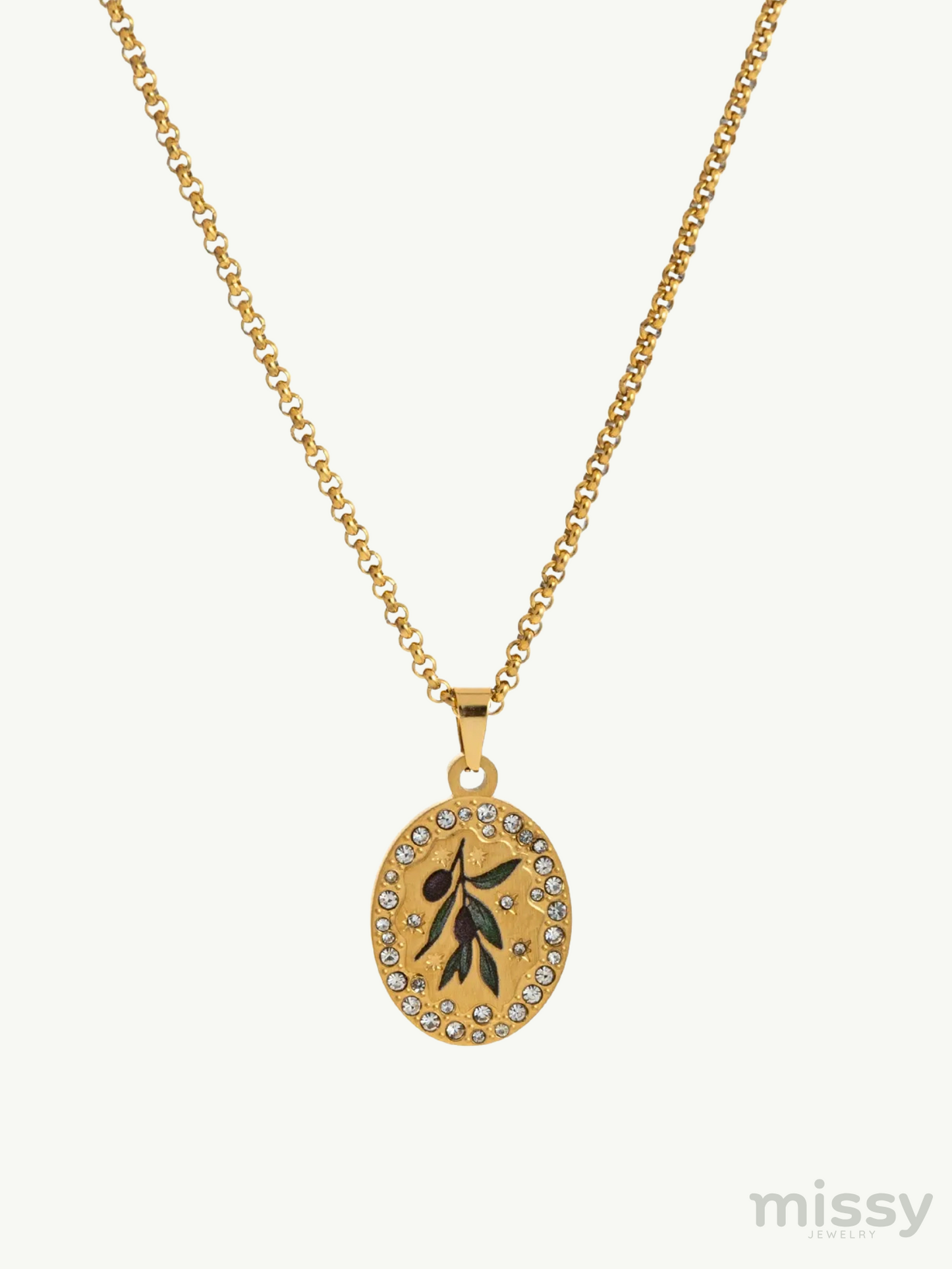 Dulce Oval Enamel Pendant Necklace