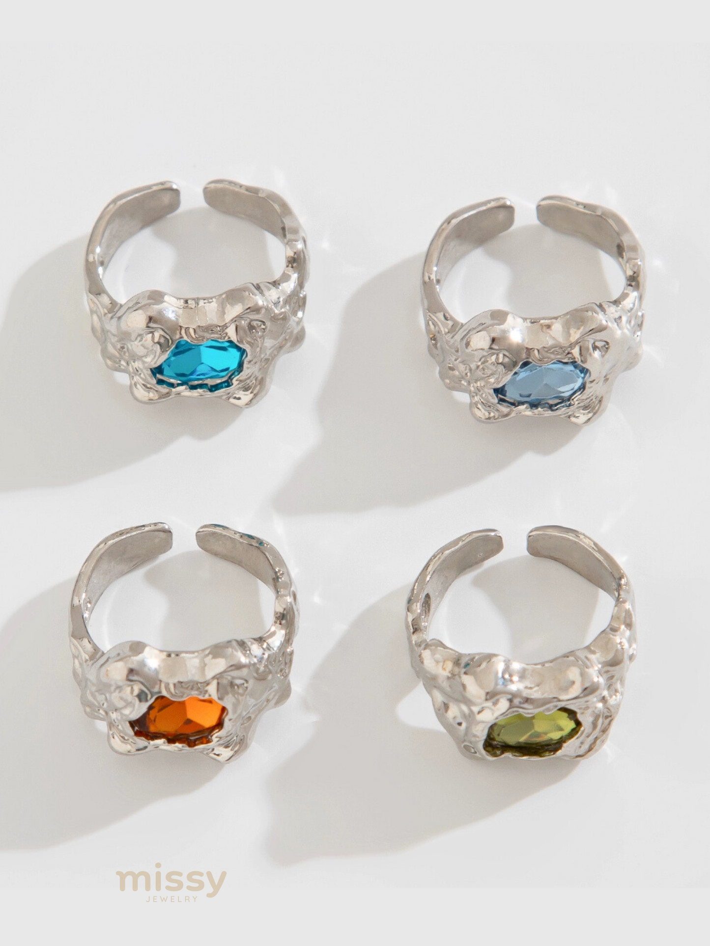 Rubie Gemstone Ring Set