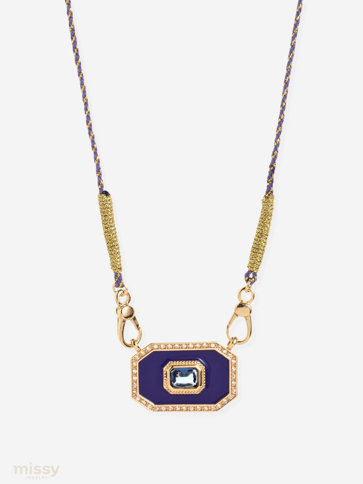 Dafne Geometric Enamel Pendant Necklace