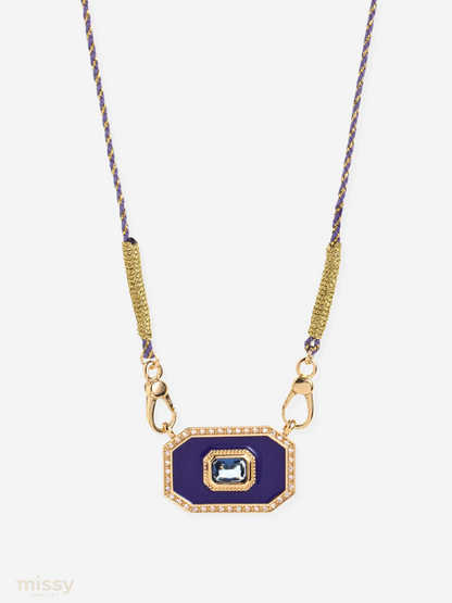 Dafne Geometric Enamel Pendant Necklace
