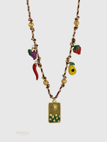 Cesia Sun Tarot Fruit Charm Necklace