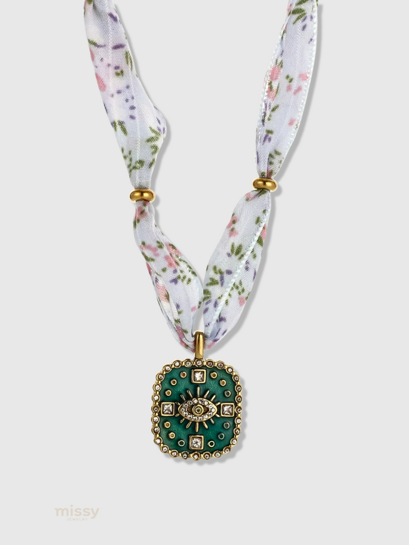Neve Silk Scarf Pendant Necklace