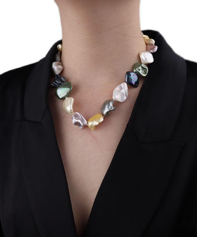 Rainbow Pearl Shell Gratuated Bead Necklace