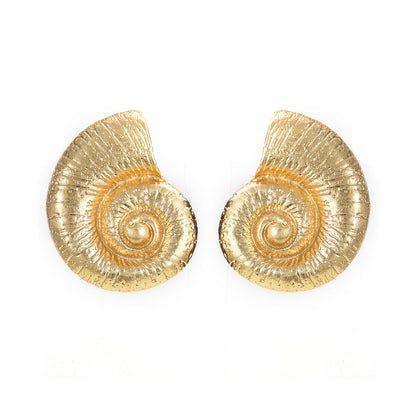Fake Beach Style Conch Alloy Stud Earrings