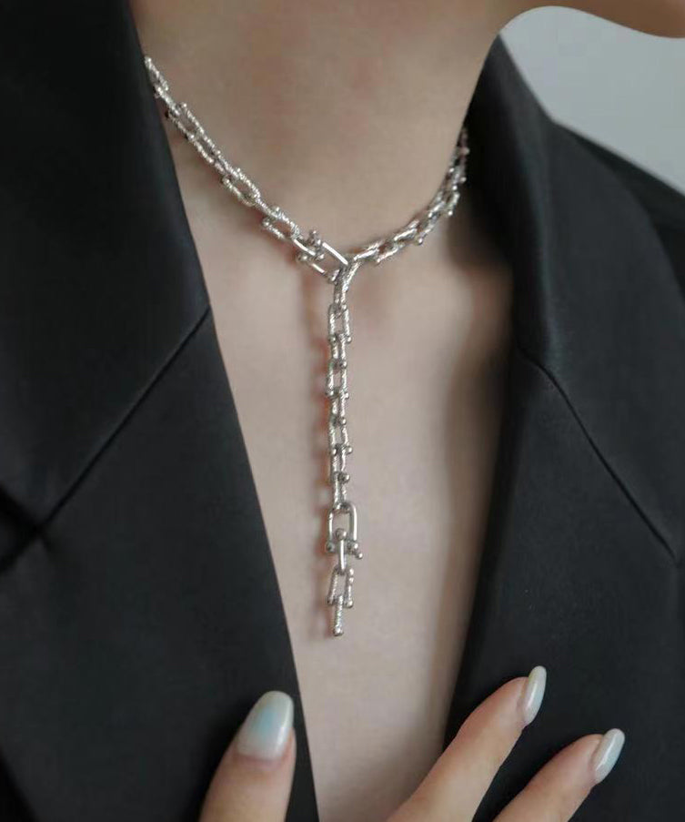 Silk Sterling Silver Chain Pendant Necklace