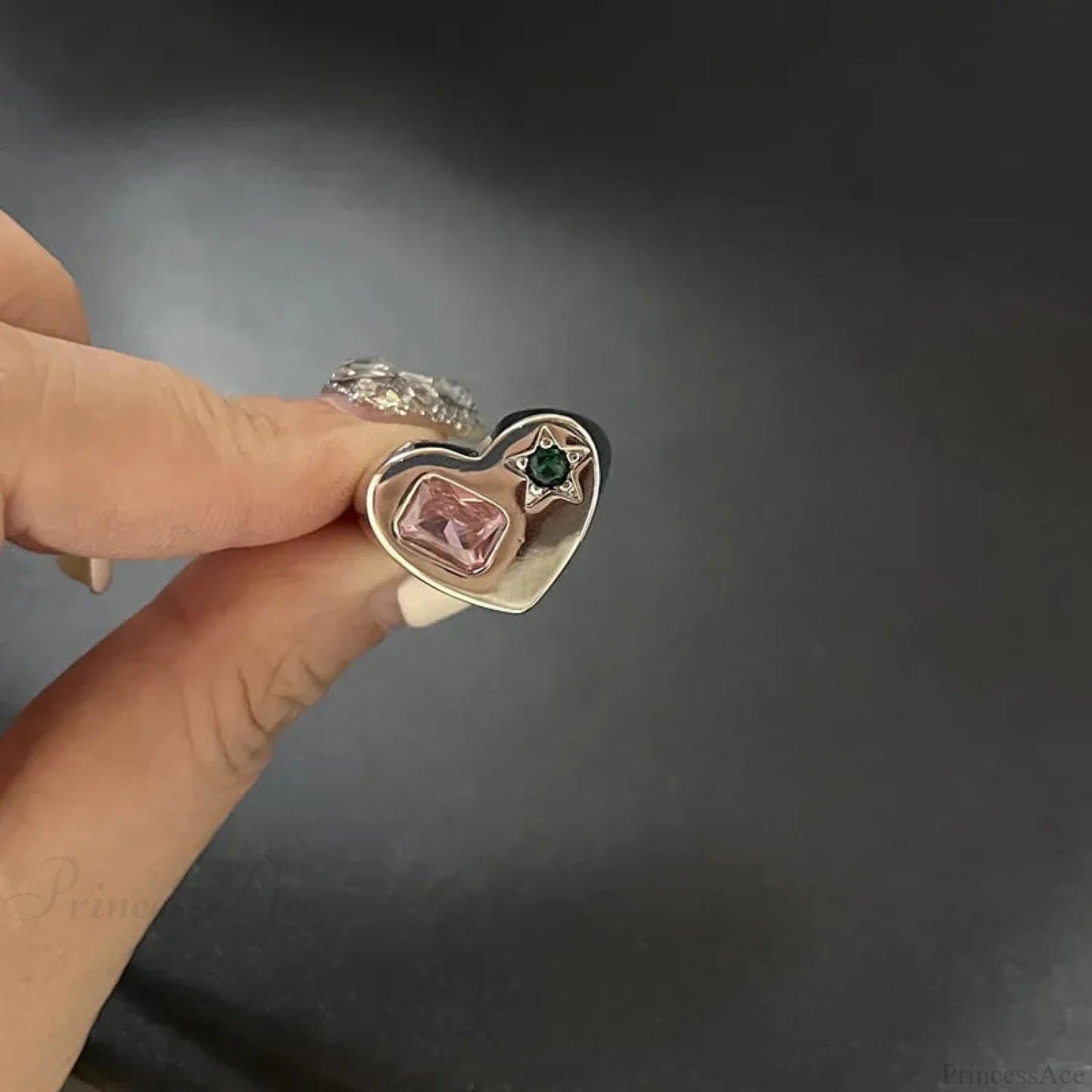 Vivid Stone Drip Rhinestone Gothic Ring