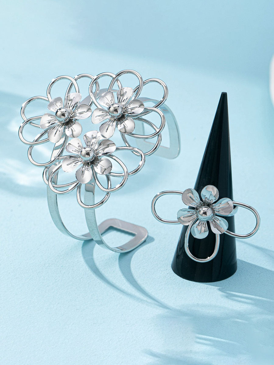 Flower Shape Hollow Bracelet Accessories Rings Accessories