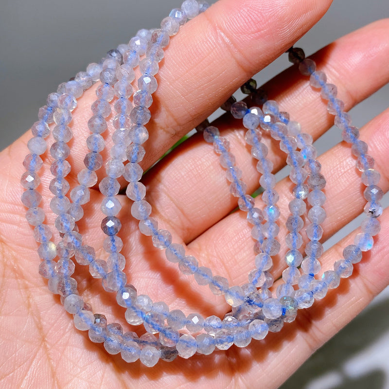 4mm Rose Quartz Faceted Crystal Healing Bracelet