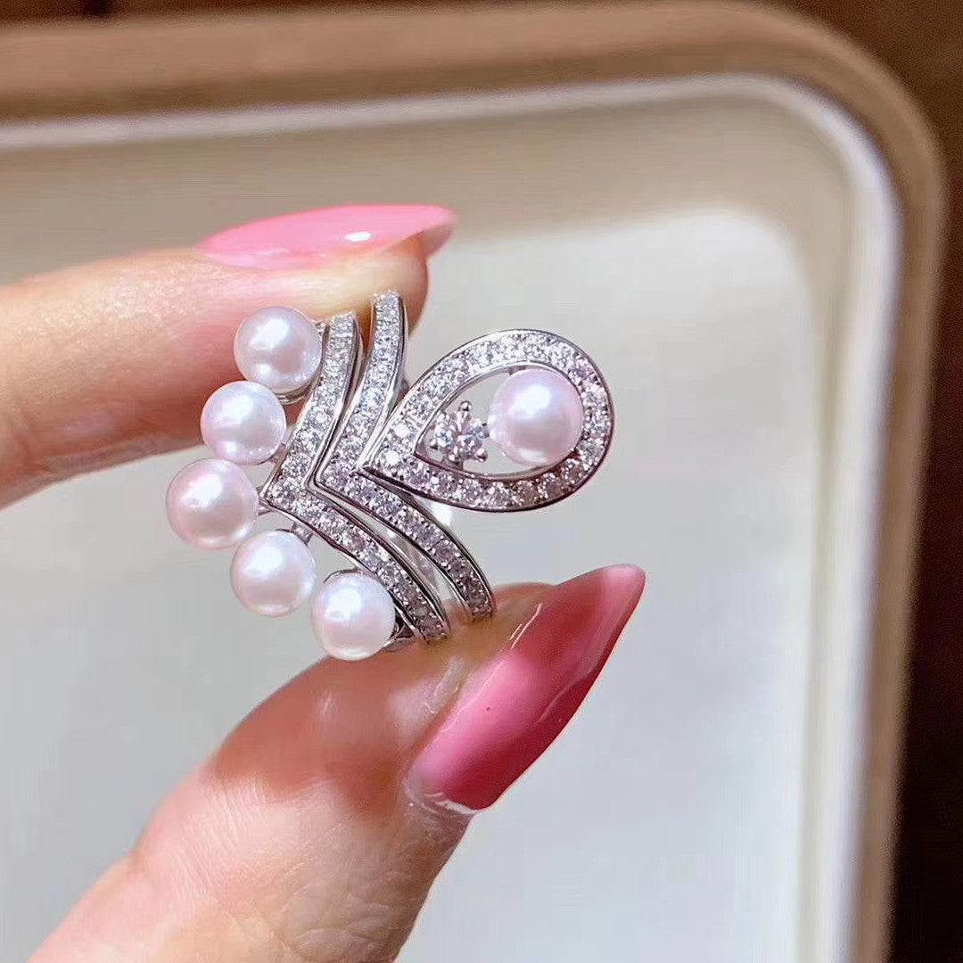 Multi-wear Style 4-5mm Aaaa Grade Freshwater Pearl Rings in 925 Sterling Silver