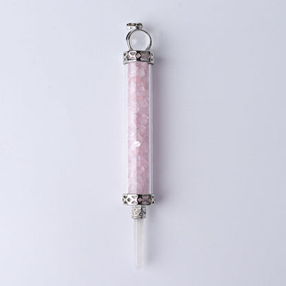 5 Inch Crystal Pendant Filled With Healing Chips