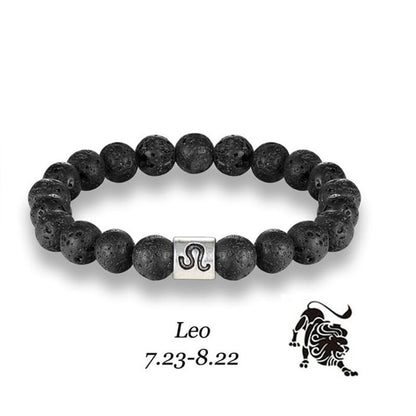 Handmade Lava Stone Zodiac Bracelet