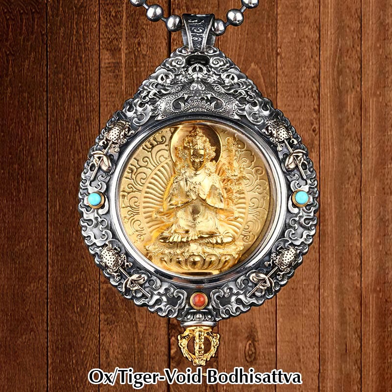 Buddha Stones Chinese Zodiac Natal Buddha Thangka Nine Palaces Eight Diagrams Wealth Rotatable Necklace Pendant