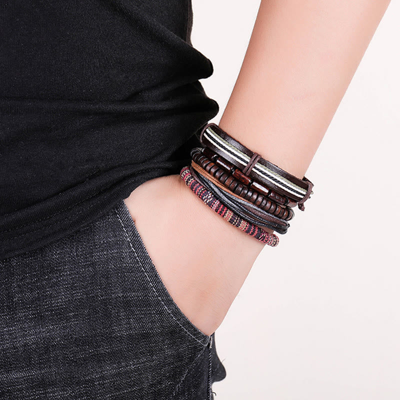 Classic Small Leaf Red Sandalwood Spiritual Bracelet for Protection
