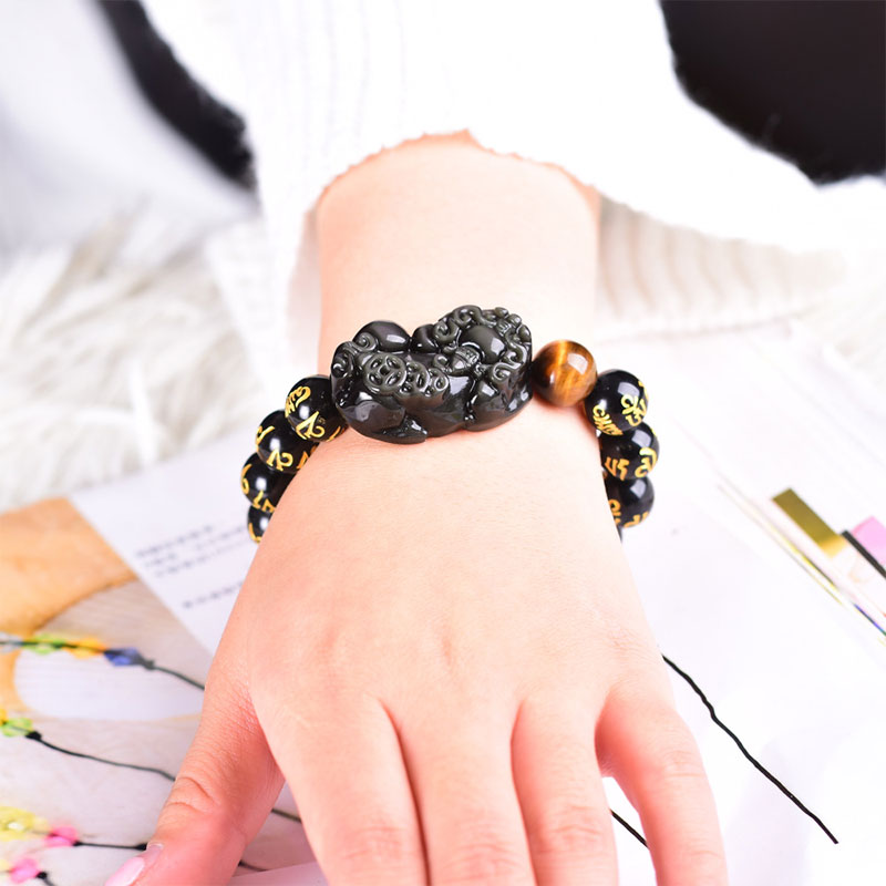 Fengshui Pixiu Obsidian Wealth Bracelet