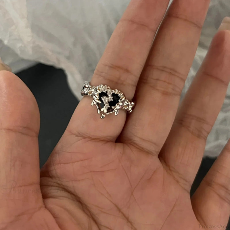 Dark Crystal Ebony Spider Ring