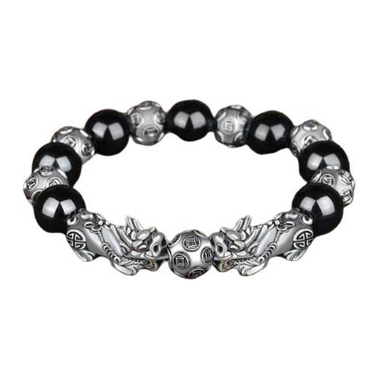Buddha Stones Tibetan Fengshui Pixiu Obsidian Bracelet