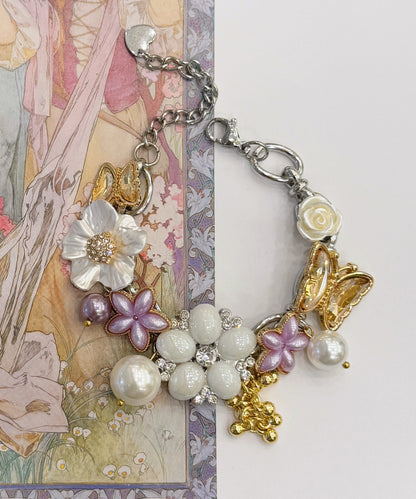 Pearl Butterfly Adjustable Alloy Bracelet