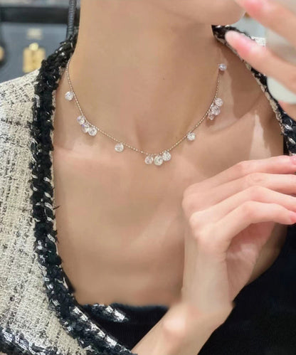 Diy Gold Sterling Silver Zircon Tassel Necklace