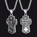 Archangel St. Michael Cross Necklace Protection Pendant
