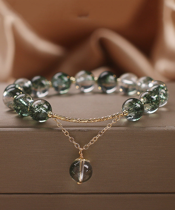 Original Design Green Alloy Crystal Beads Charm Bracelet