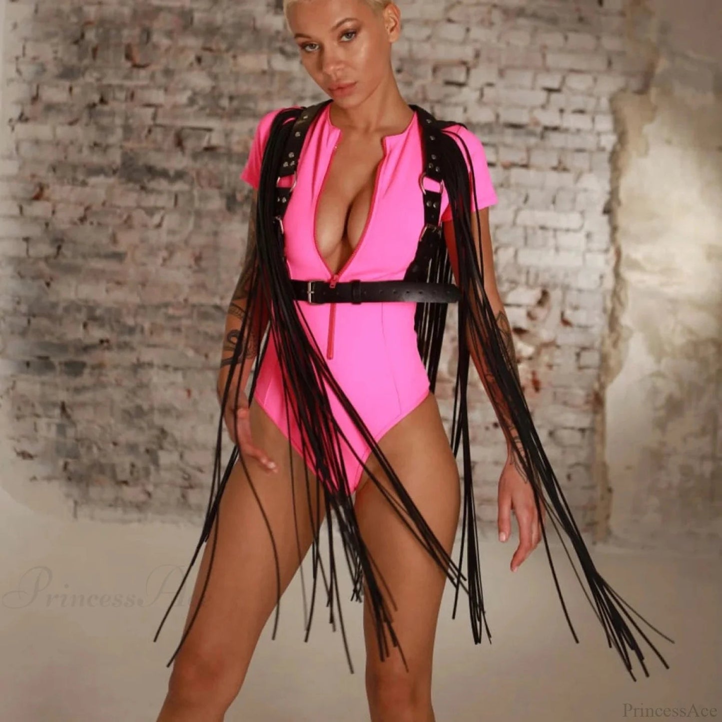 Seductive Gothic Leather Harness Waist Belt