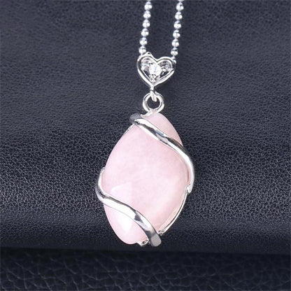 Amethyst Necklace With Natural Marquise Crystal Pendant