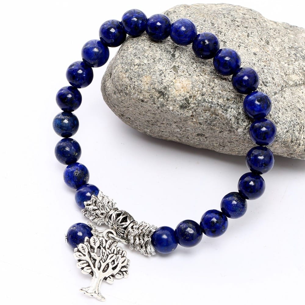 Lapis Lazuli Tree of Life Awareness Bracelet