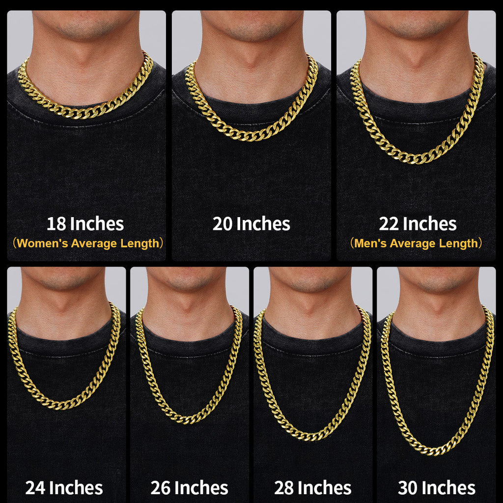 Engraved Cuban Link Chain Necklace for 6/9/12mm Width