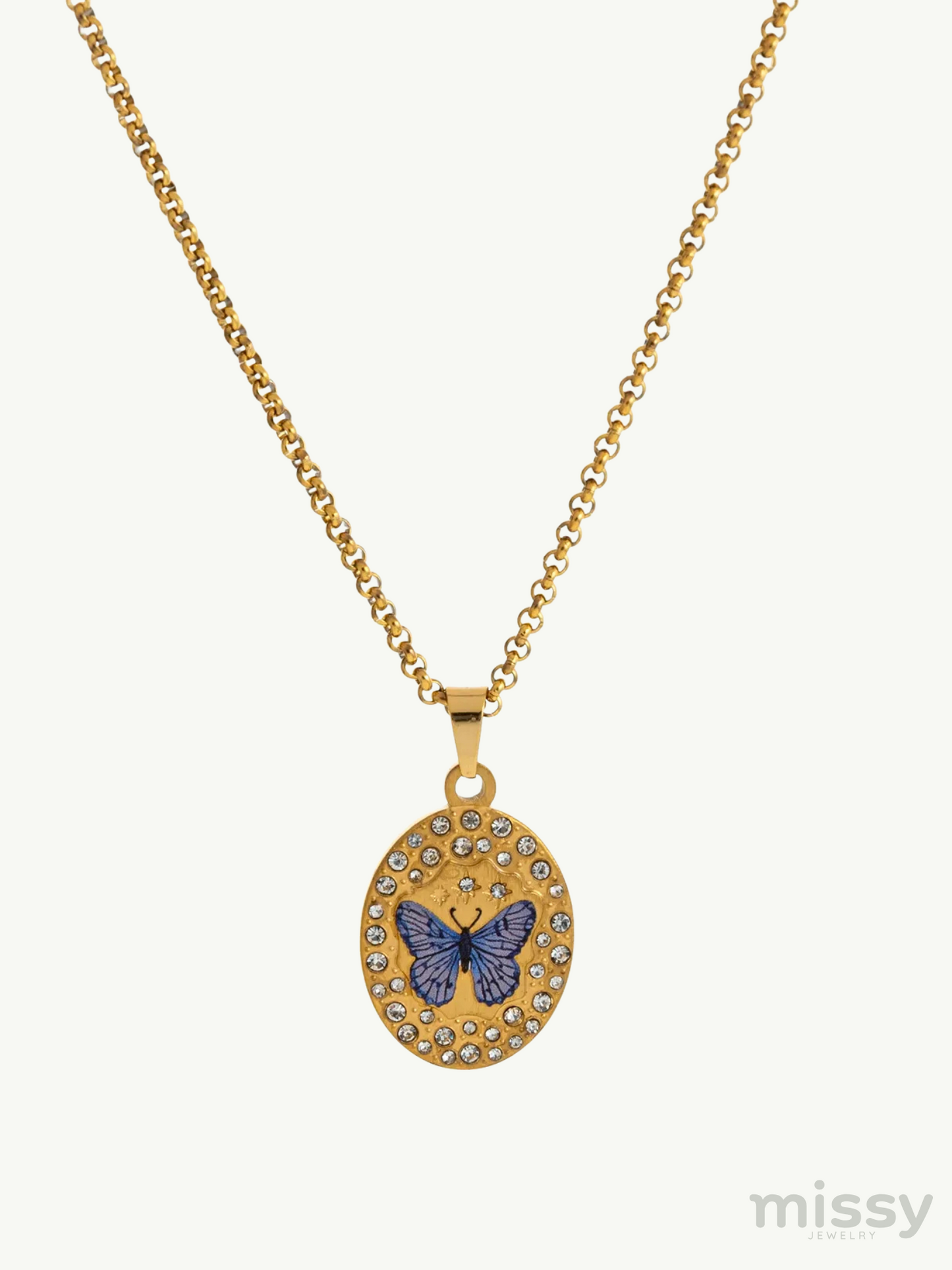 Dulce Oval Enamel Pendant Necklace
