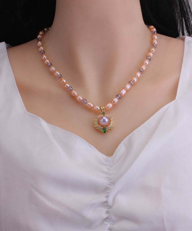 Champagne Sterling Silver Pearl Crystal Charm Bracelet