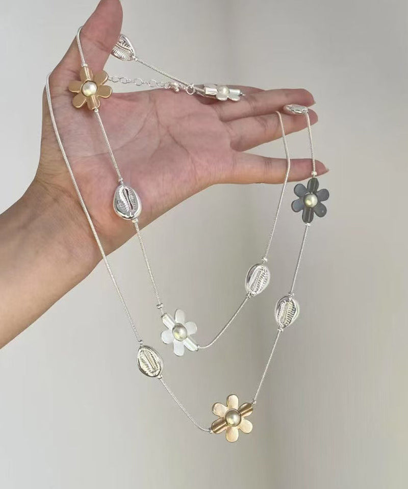 Rainbow Metal Alloy Zircon Gratuated Bead Necklace