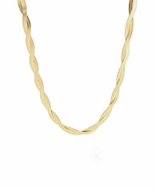 Gold Stainless Steel Alloy Double Layer Necklace
