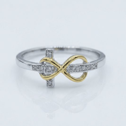Silver & Gold Plated Cross Ring
